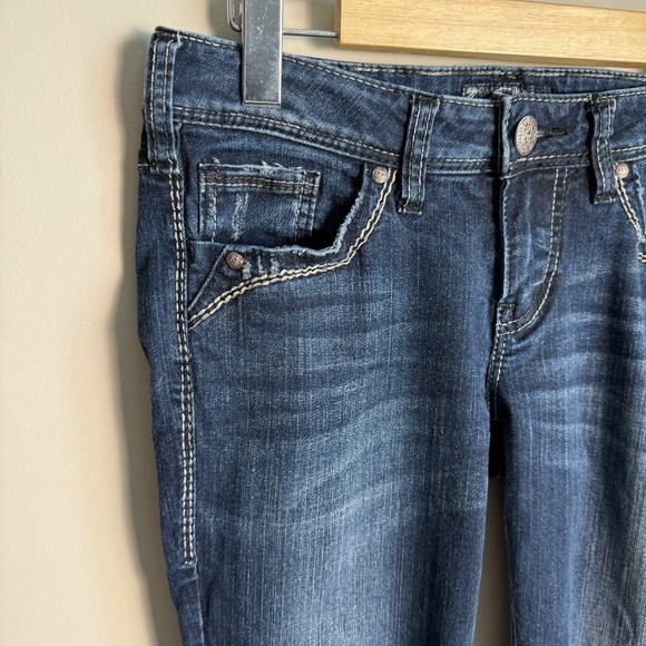 Silver Jeans Women's AIKO Skinny Dark Wash Fluid Denim Jeans 28 Ankle Zipper - Picture 3 of 16